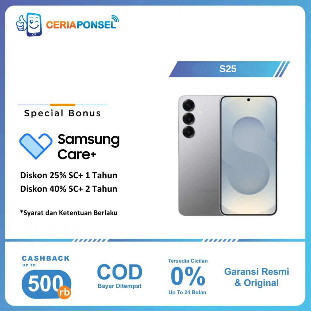 Samsung Galaxy S25 12/256 & 12/512GB, Smartphone AI | Galaxy AI | Kamera 50MP | Prosesor Snapdragon 8 Elite | Garansi Resmi SEIN 1 Tahun