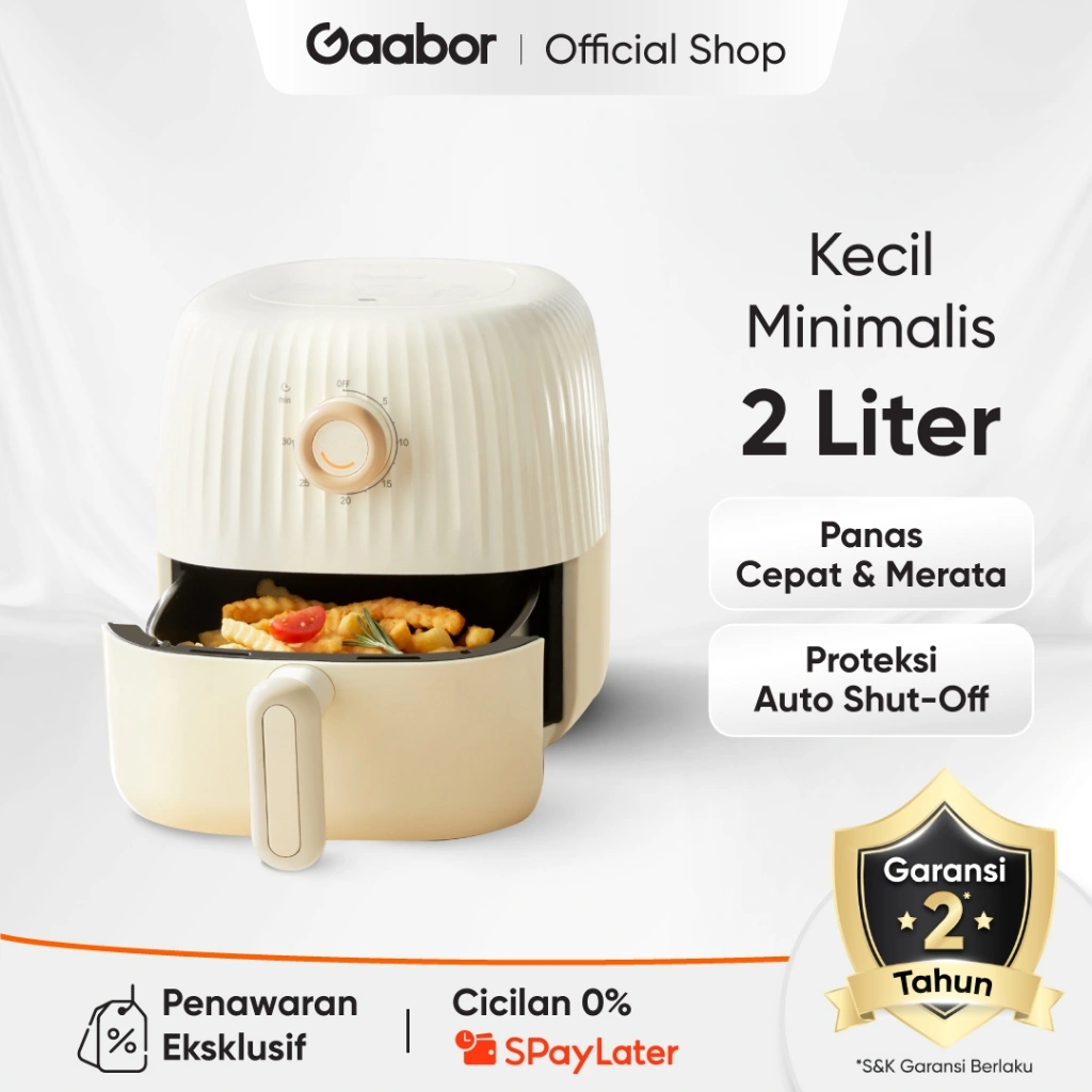 Gaabor Air Fryer Mini Kecil 2 Liter 600W Low Watt Penggorengan Tanpa Minyak Sehat / AF-25M01A