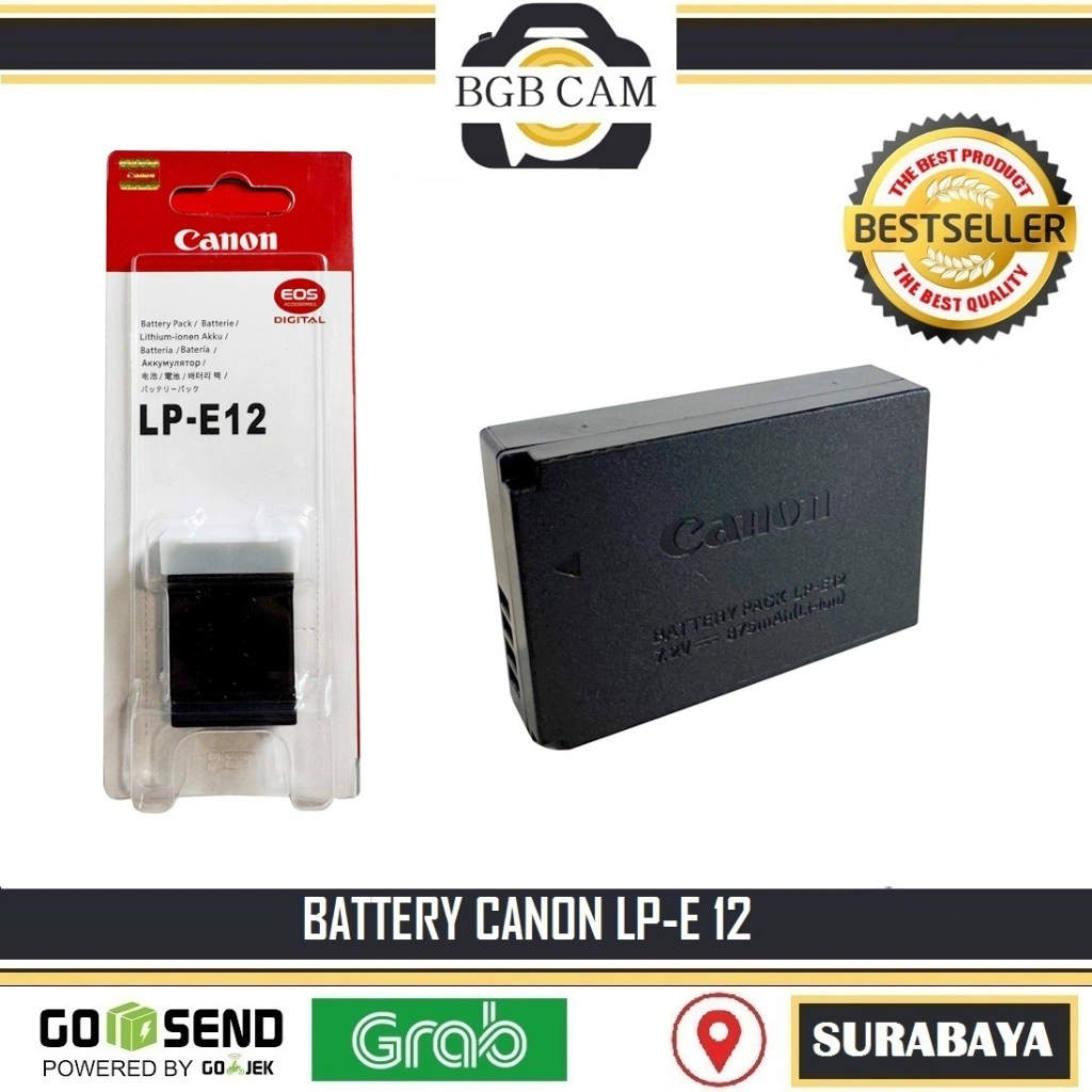 Battery LP-E12 For EOS M1 / M10 / M100 / Baterei / Baterai LPE12 / LP E 12 / LPE 12