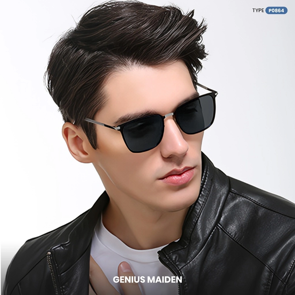 Genius Maiden Kacamata Hitam Kotak Sunglasses Polarized Fashion Pria Wanita Anti Silau P0864 840