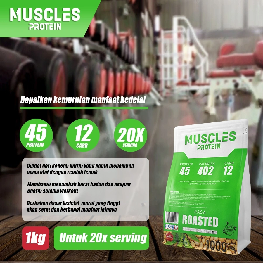 Whey muscles protein 1000 gram (1 KG) protein terbaik membentuk badan