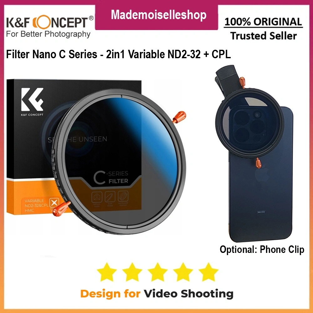 KNF CONCEPT Filter NANO C Series - 2IN1 Variable ND 2-32 + CPL 67mm - Filter Combo ND & CPL