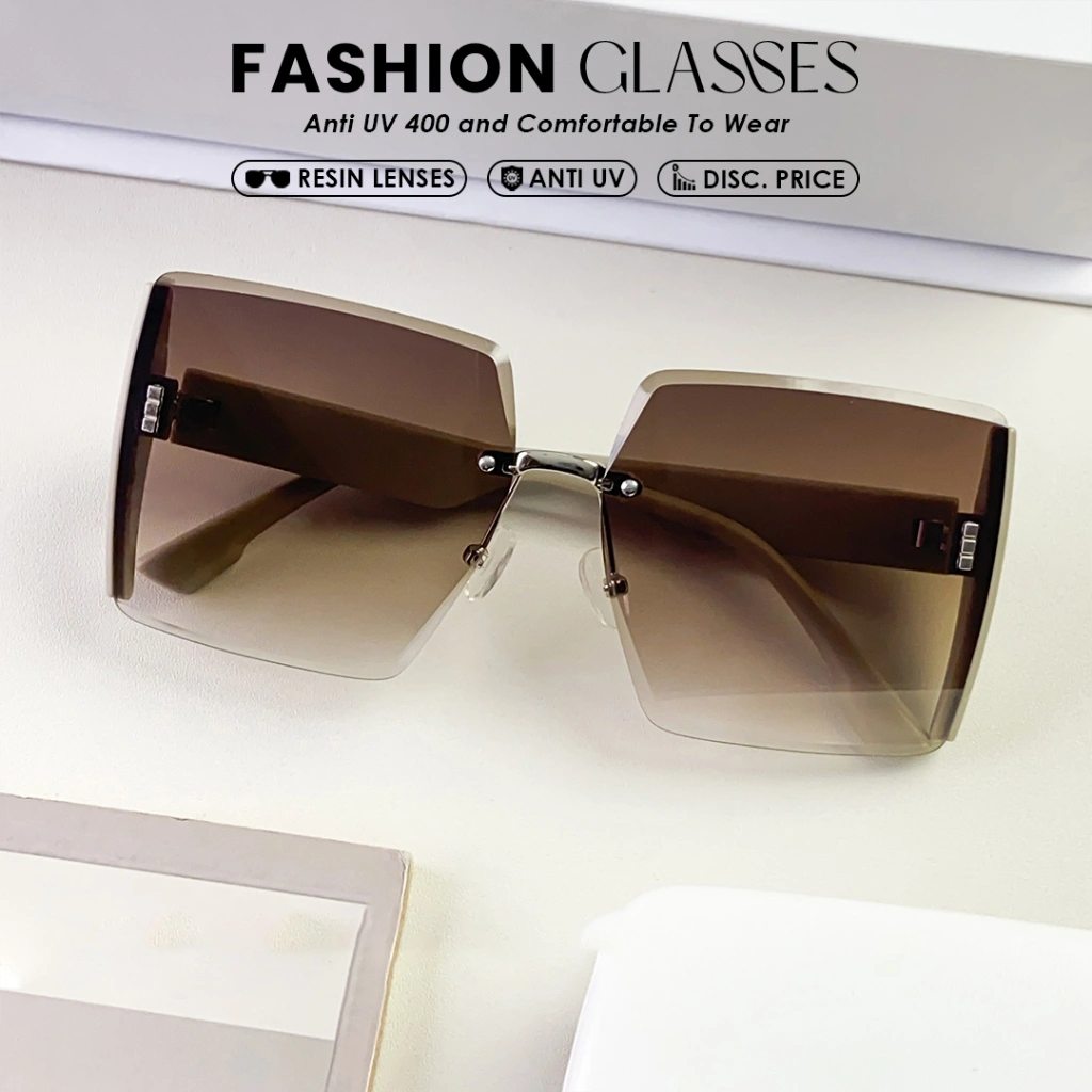 Kacamata Sunglasses / Kacamata Perlindungan UV untuk wanita agar terlihat cantik / Kacamata Hitam Wanita / Kacamata Gaya / Impor / Kacamata Fashion / Tanpa Bingkai/ Kacamata Cantik / Bahan Premium (COOL VISION) (COD) (b78007)