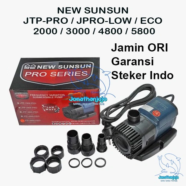 AF SUNSUN JTP PRO 2000 2500 3000 4800 5800 Liter/Jam JPRO LOW ECO SNI Original Pompa Low watt aquarium kolam ikan koi Frequency Pump Hemat listrik Filter Kolam jtp5800 jtp-5800 AMS