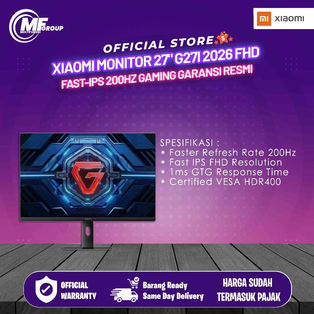 Xiaomi Monitor 27" G27I 2026 FHD Fast-IPS 200Hz Gaming Garansi Resmi