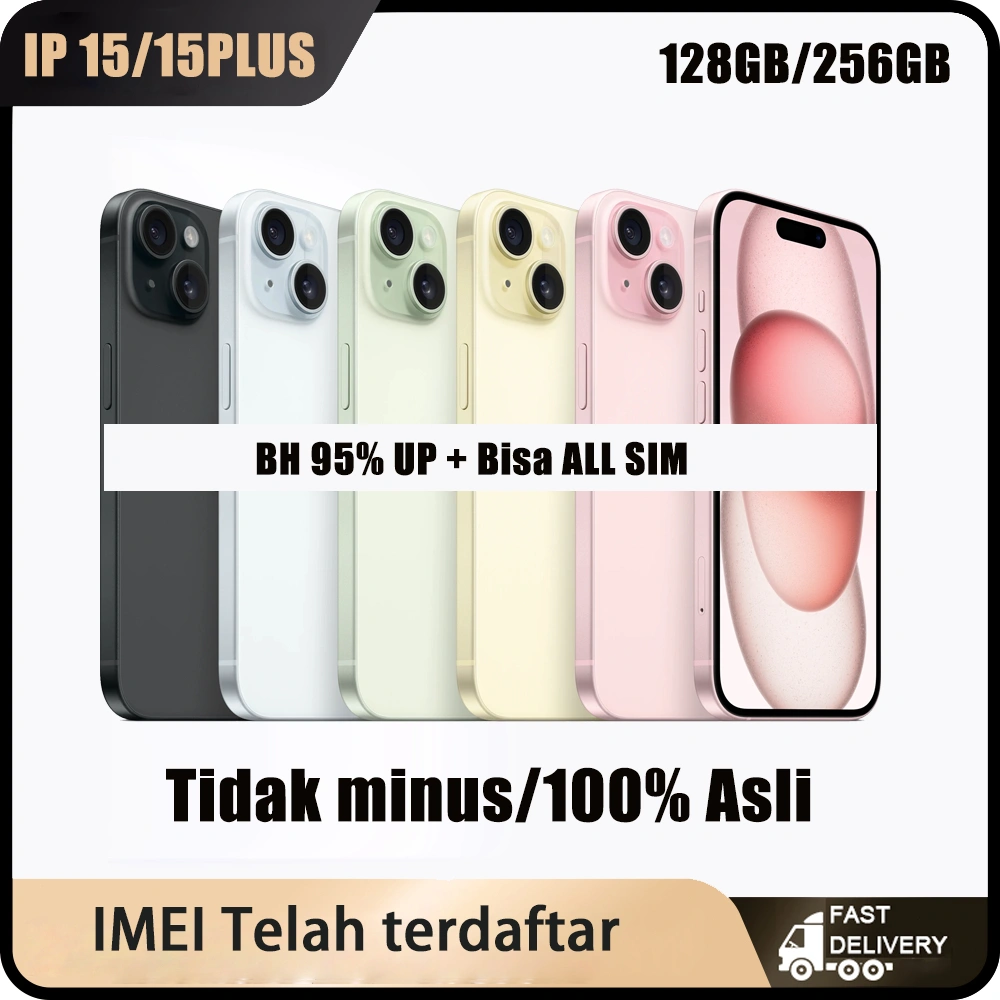 IP 15/15 Plus 128GB/256GB Second ASLI 100% MULUS NORMAL BH 95%+ Kondisi Perfect