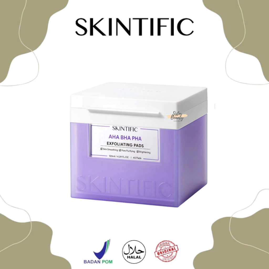 SisterBeauty - Skintific AHA BHA PHA Exfoliating Pads 40 Pads 130ml | Exfoliasi Wajah Skin Smooth Peeling Pencabut Komedo