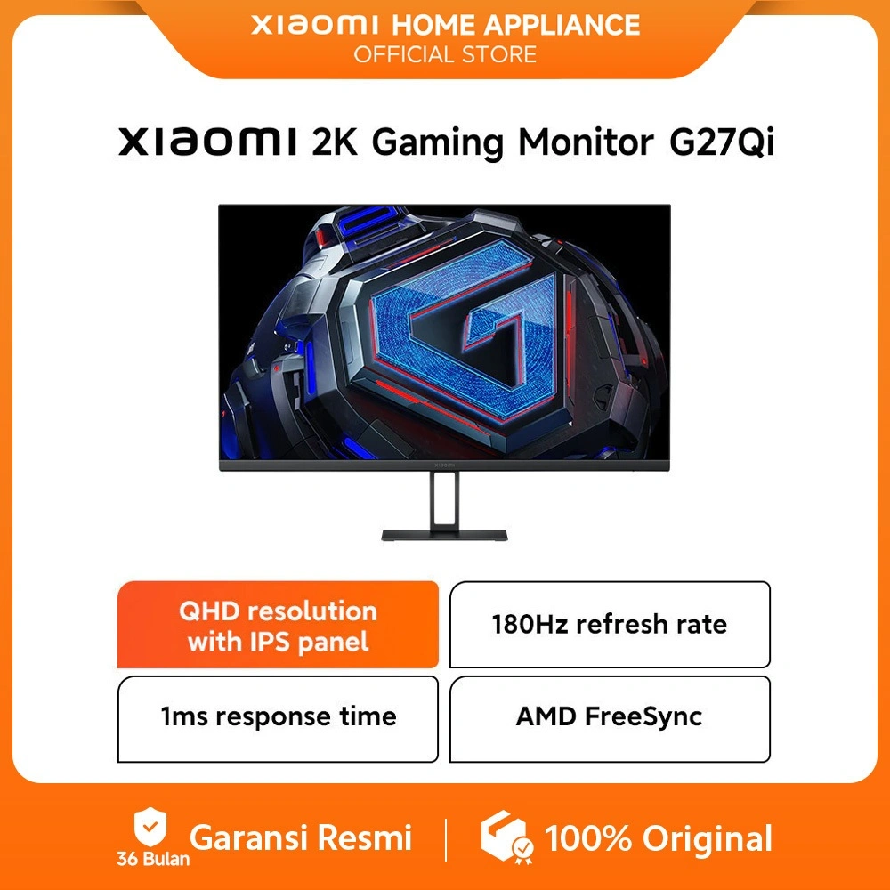 Xiaomi Gaming Monitor G27Qi 2K | Panel LCD IPS cepat | Refresh Rate 180 Hz | Dua Gamut warna DCI-P3 dan sRGB | Monitor Gaming | [Official Store]