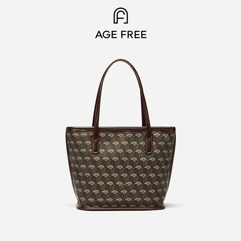 AGE FREE Mini Tote Bag Tas Wanita Tas Selempang Wanita Tas Tote Motif Klasik Retro