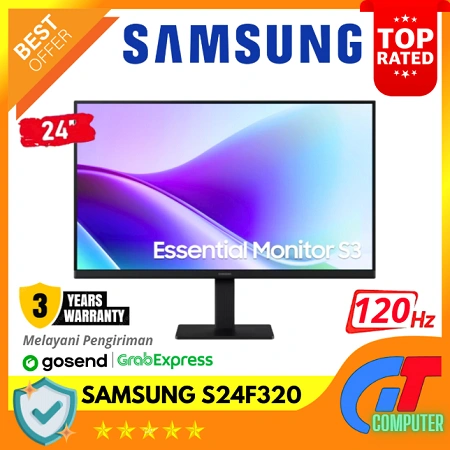 Monitor Samsung 24" Essential S3 S24F320 FHD IPS 120Hz LS24F320GAEXXD