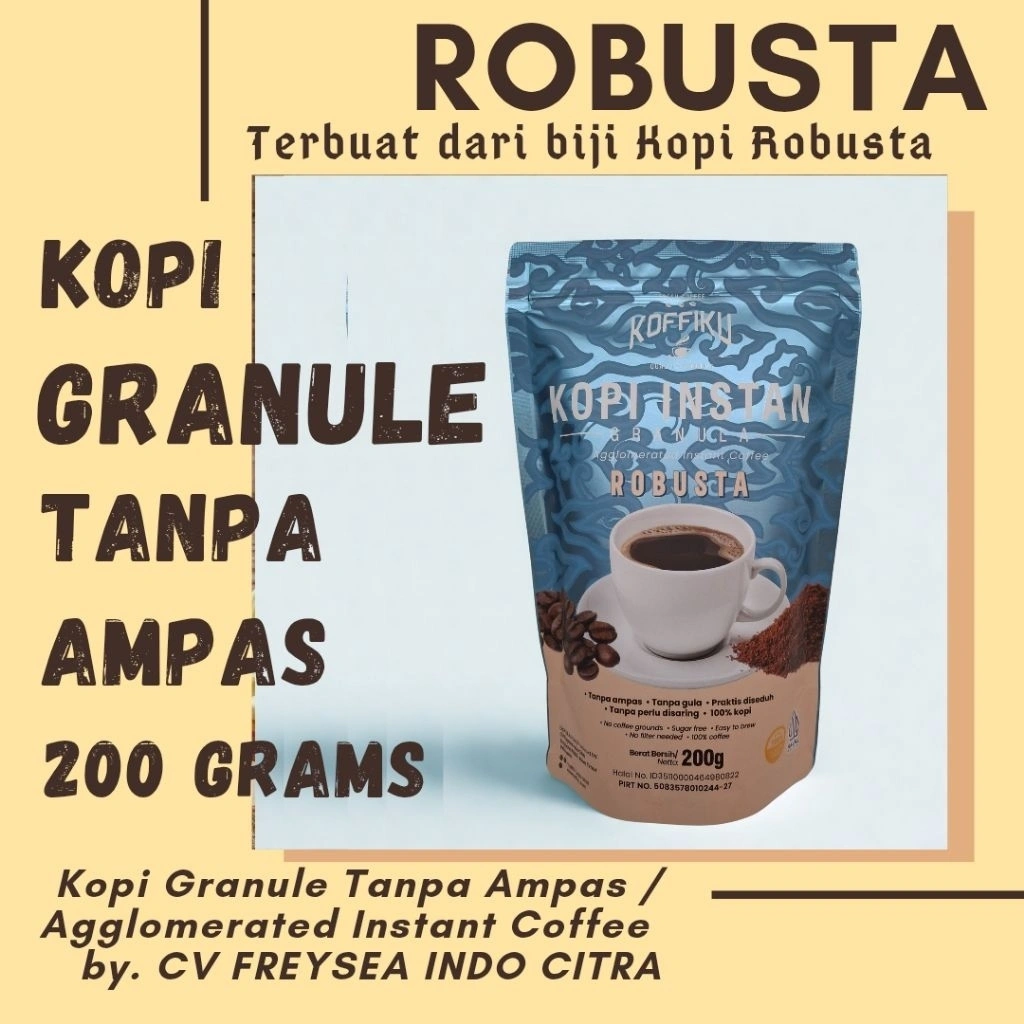Jual Agglomerated Instant Coffee / Kopi Agglomerated / Kopi hitam Murah 200 gr