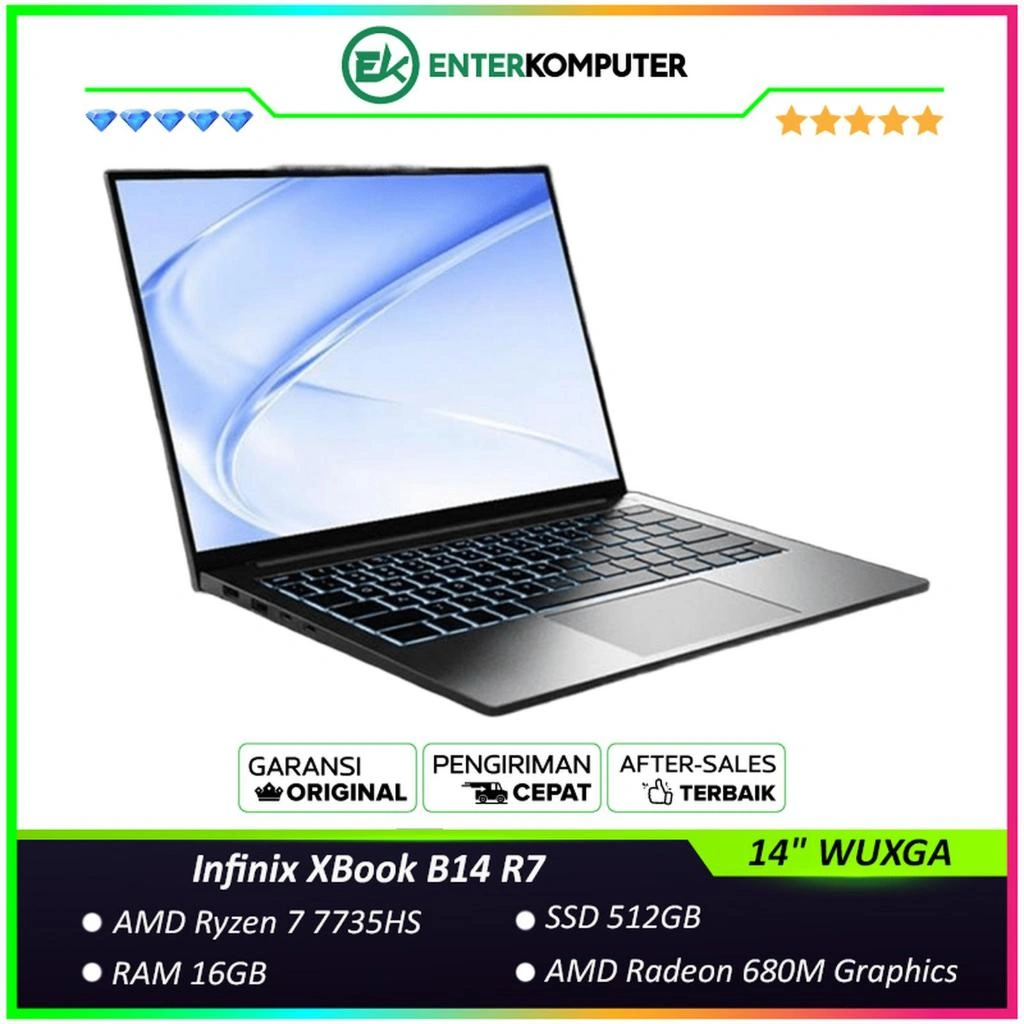 Infinix XBook B14 R7 - AMD Ryzen 7 7735HS RAM 16GB