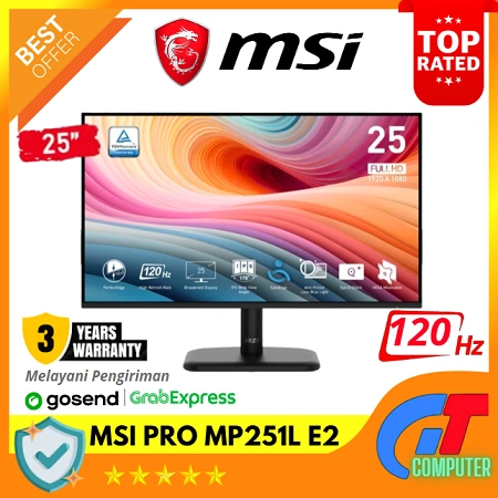 MSI PRO LED Monitor MP251L E2 25" IPS FHD 120Hz 1ms Adaptive Sync HDMI VGA