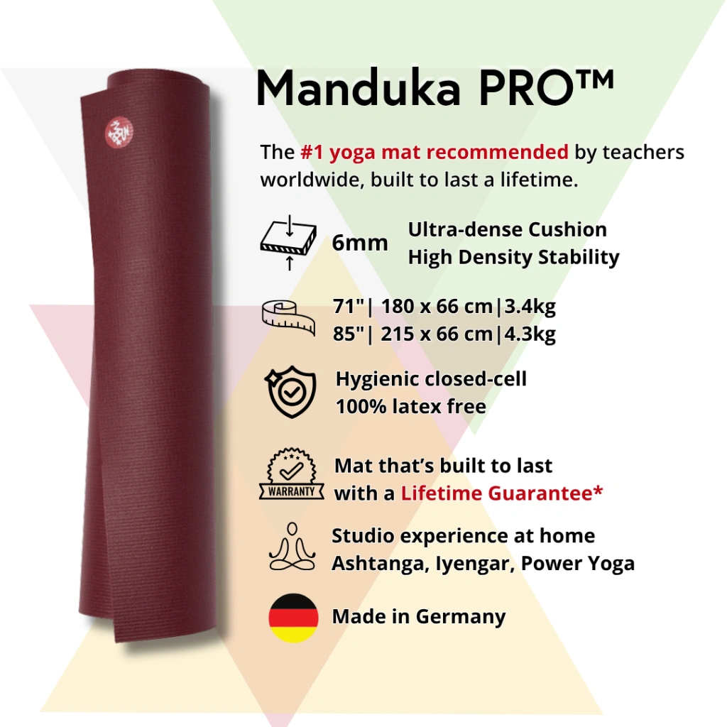 Manduka Pro Yoga Mat 6mm - Matras Yoga Premium Original & Durabilitas Tinggi - Lifetime Warranty - Made in Germany