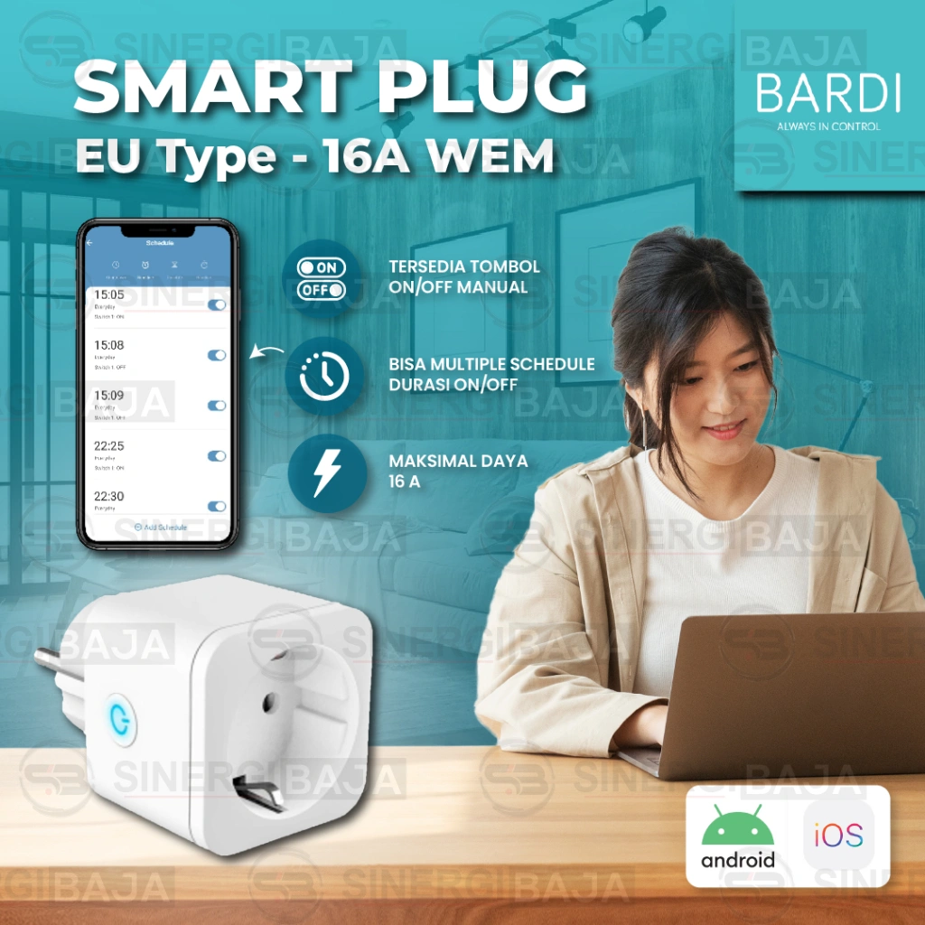 BARDI Portable Plug EU Type / Smart Plug / Stop Kontak Pintar - Auto