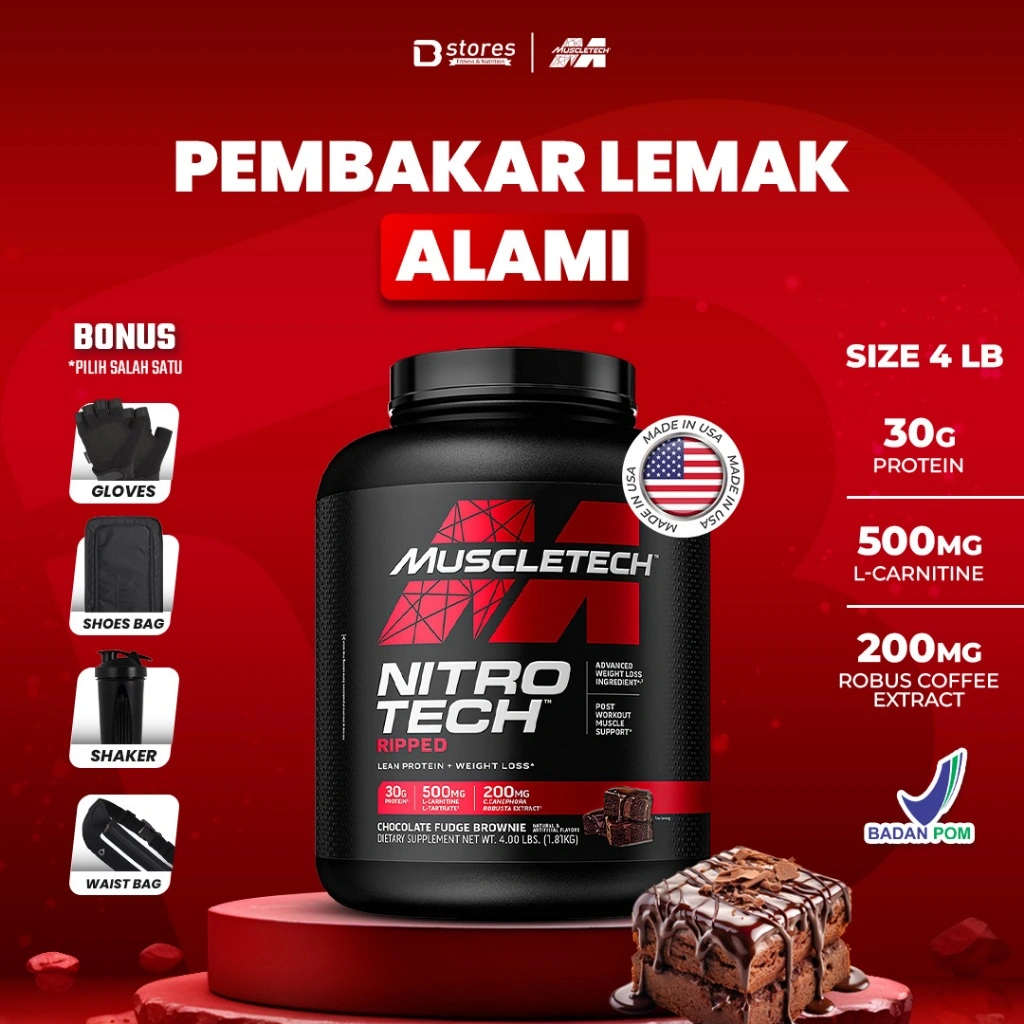 MUSCLETECH Nitrotech Ripped 4lb Whey Protein Bstores