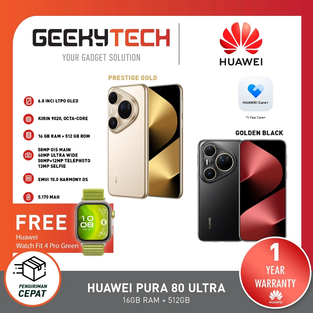 Huawei Pura 80 Ultra Smartphone 16/512GB w/ 10x Optical Zoom 1-Inch Sensor Kunlun Glass - Garansi RESMI HUAWEI