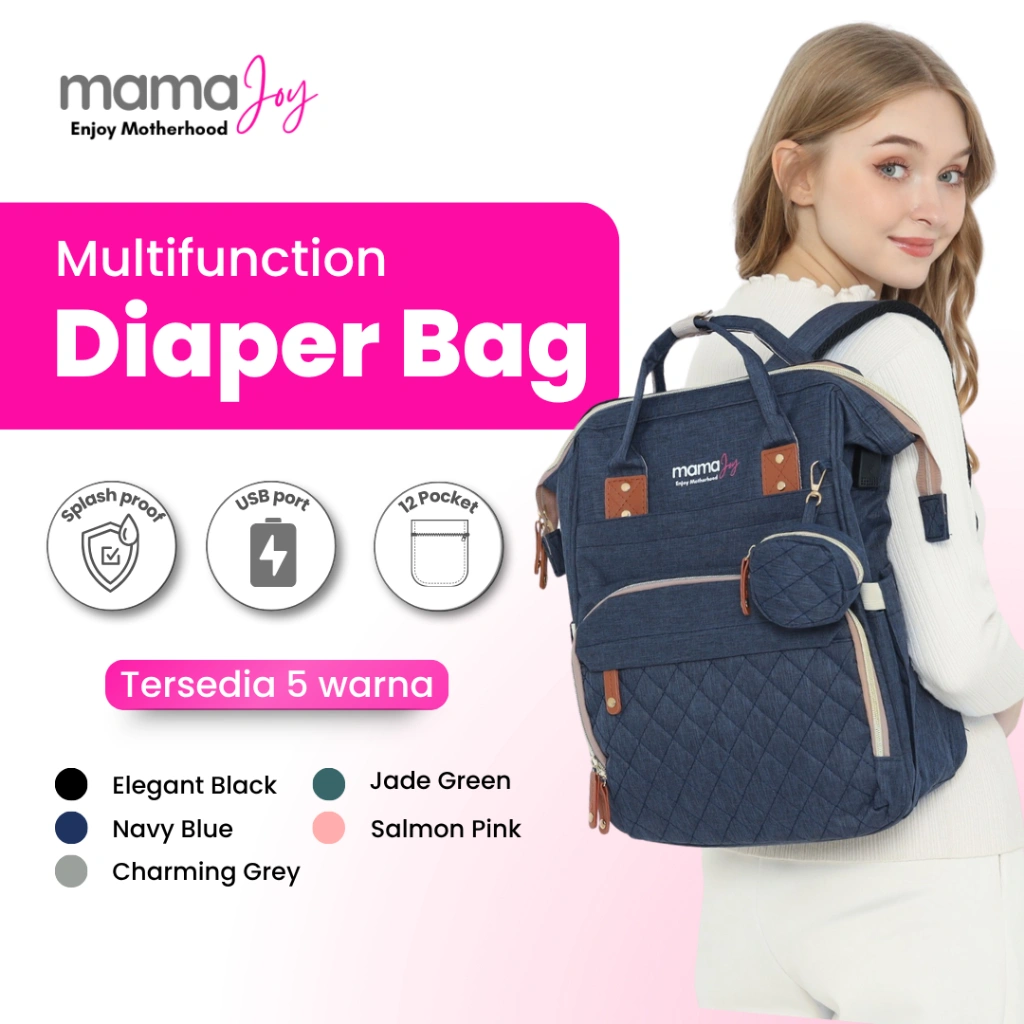 MamaJoy - Diaper Bag Backpack Tas Popok Bayi Multifungsi Besar