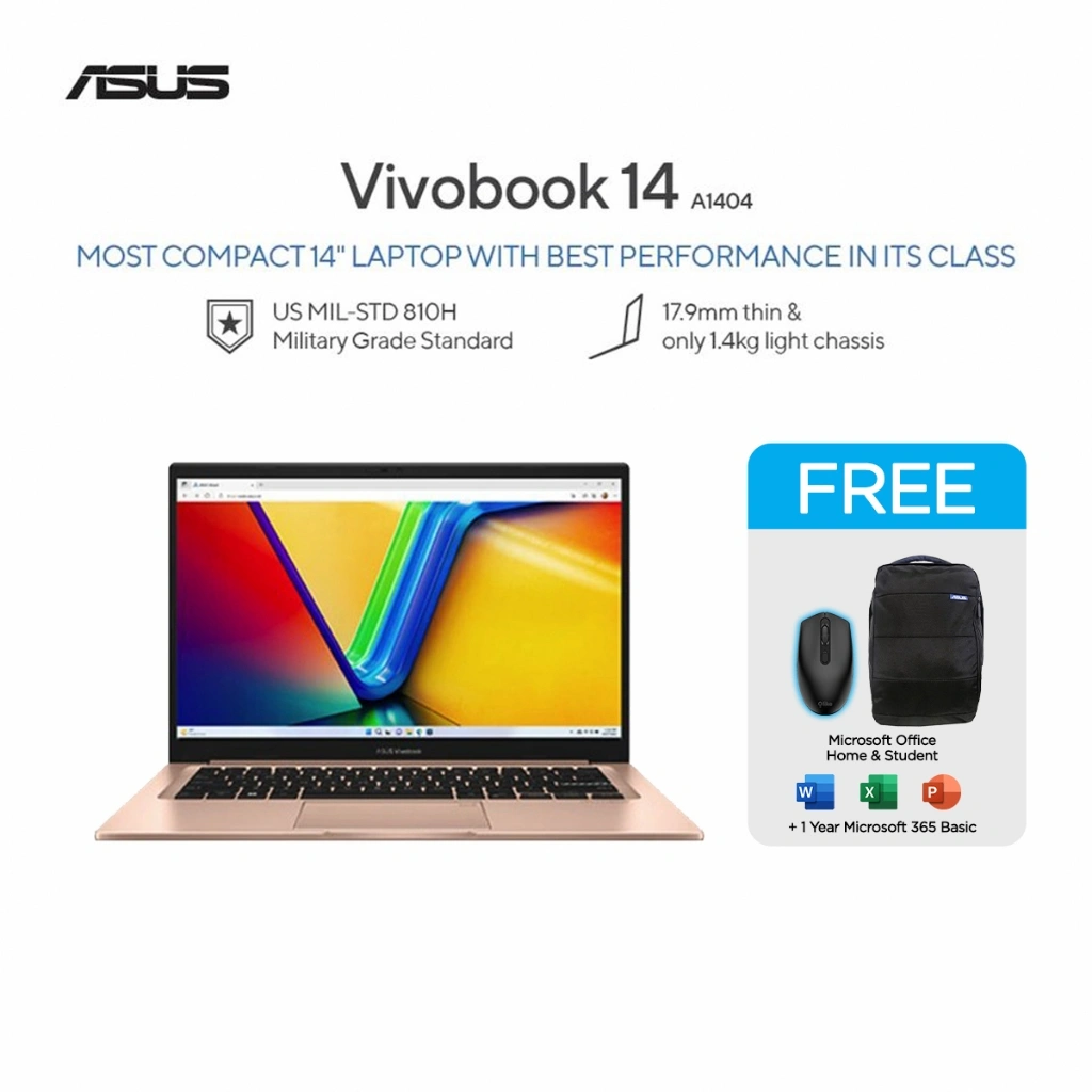 ASUS Vivobook 14 A1404VAP Core 5 120U 512GB SSD 16GB IPS Win11+OHS