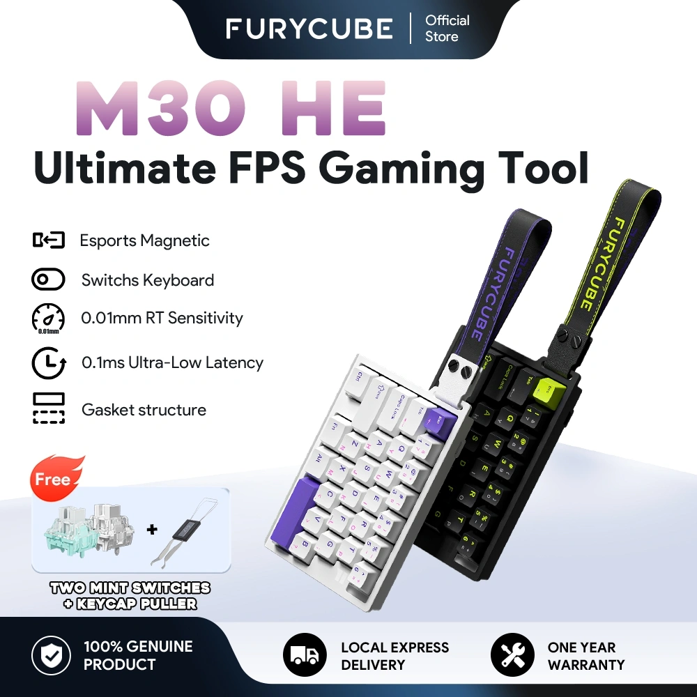 FURYCUBE M30 HE Mechanical Keyborad 8K RT0.01mm For Esports Gaming Portable Magnetic Keyboards Wired Compatible With Both Laptops And Desktops
