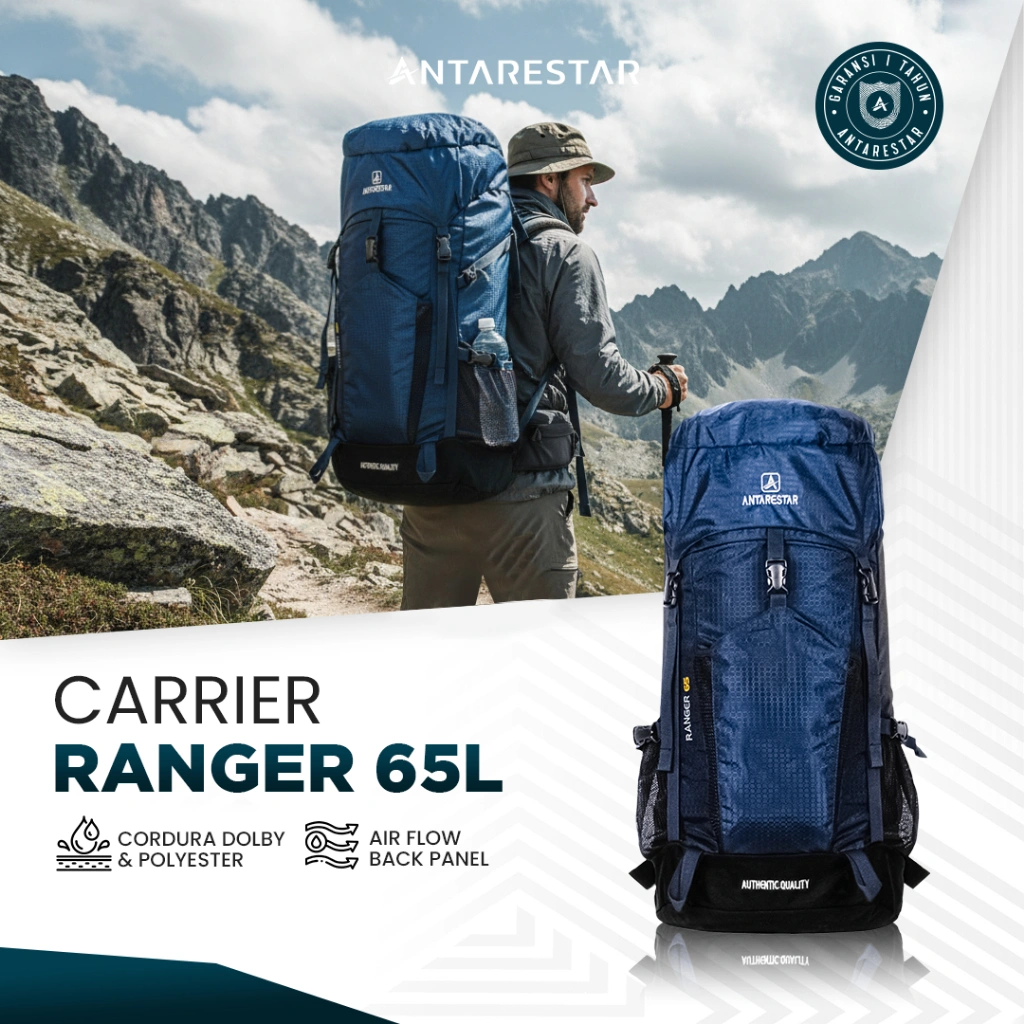 ANTARESTAR Official - Tas Ransel Gunung Tas Carrier Avonture Camping Outdoor Backpack 65 Liter Tas Keril Awet Tas Gunung Outdoor