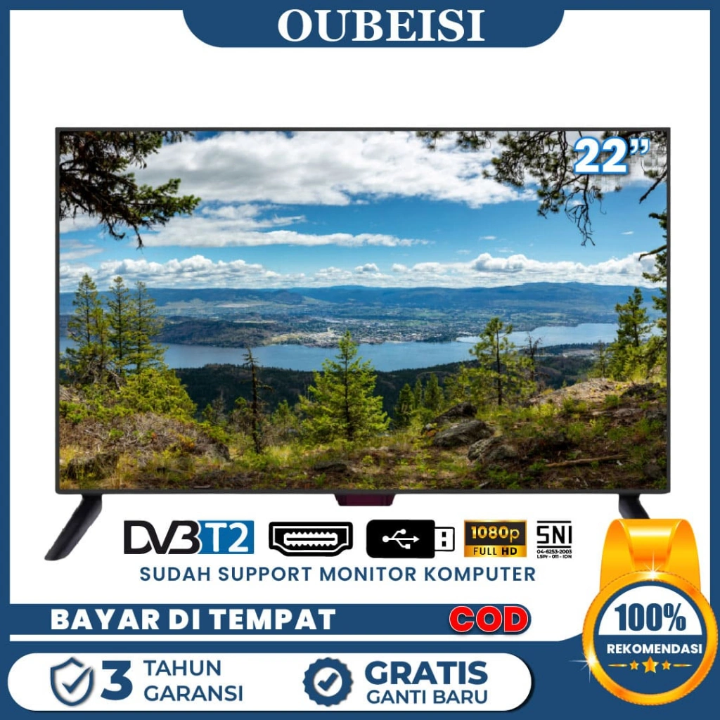 OUBEISI TV LED 21/22/24/25 Inch FHD Digital TV Monitor