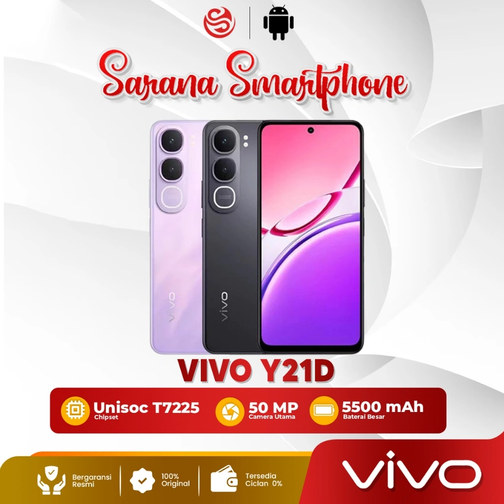vivo Y21d 4/128GB 6/128GB 8/128GB Smartphone Original IP69 Tahan Air HP Android Garansi Resmi