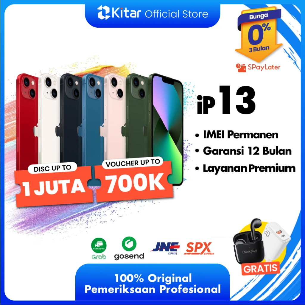 iPhone 13 ex iBox Beacukai IMEI Permanen Garansi 12 Bln 100% Original Second IP Fullset