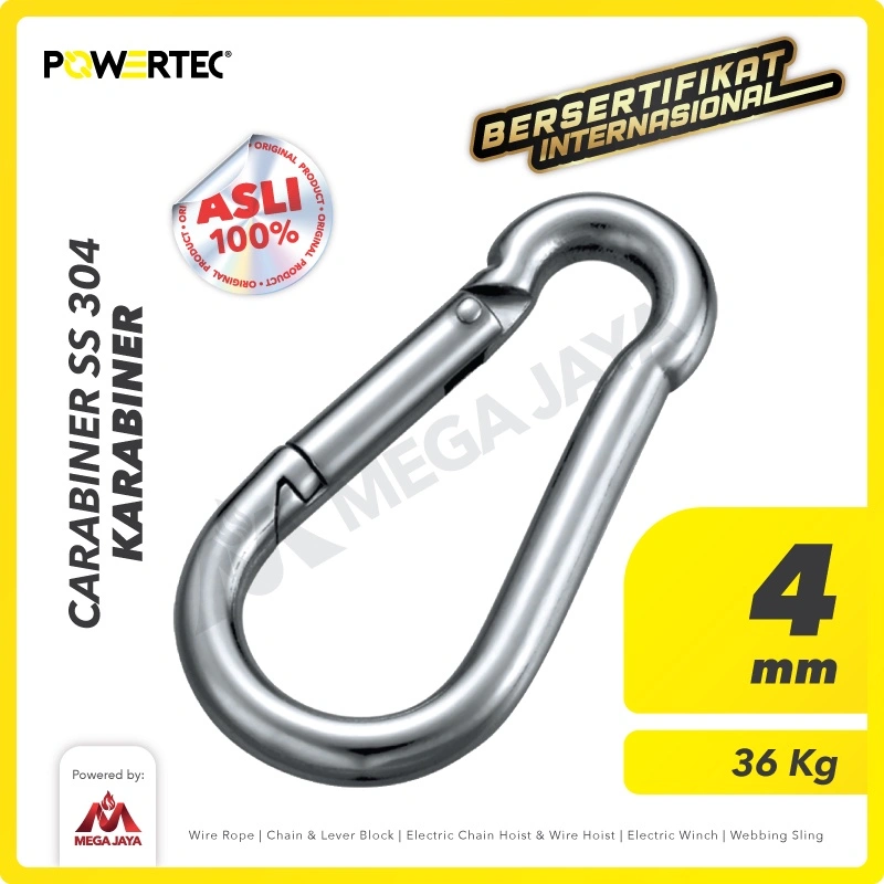 POWERTEC Carabiner / Karabiner SS 304 - 4mm