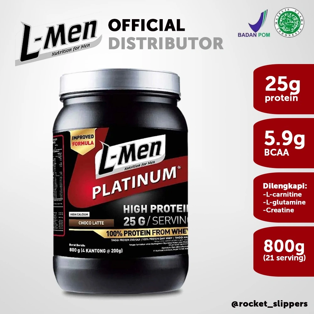 L-men Platinum 800 gram Suplemen Tinggi Whey Protein Rendah Lemak - LMEN 800gr 800 gr