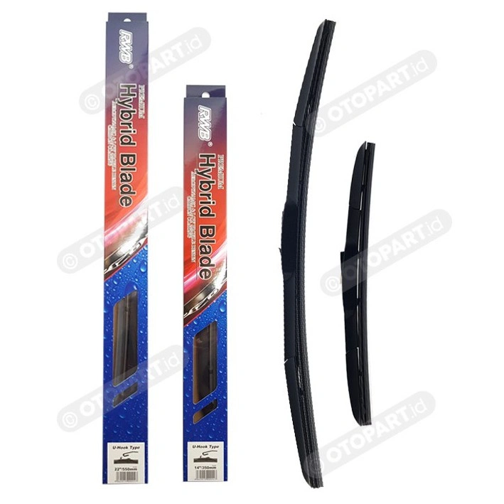 Wiper Mobil Hybrid Blade RWB (Paket Isi 2) Sepasang Semua mobil Hook J