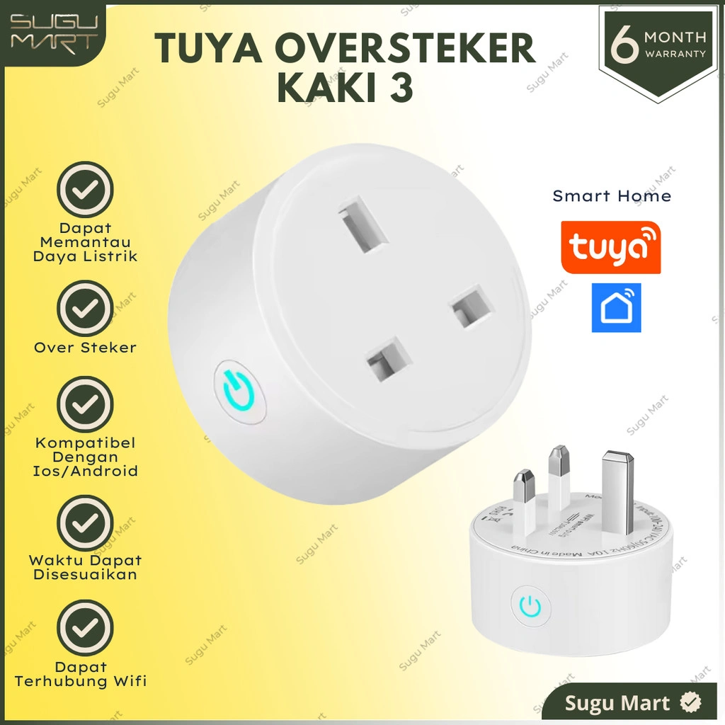 Tuya Wifi Smart Home Plug | Stop Kontak |  Steker |  Colokan Kaki 3 16A | Steker Kaki 3  | Stop Kontak Pintar  | Stop Kontak Tuya | Tuya Smart Live | Tuya Kaki 3 | Smart Plug Wifi