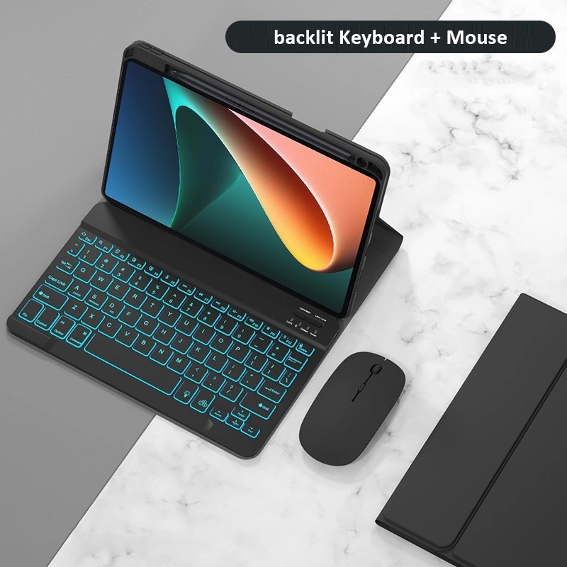 Samsung Galaxy Tab S10 FE 10.9 2025 S9 FE 10.9 Inch X510 X516B Book Cover Leather Flip Case Keyboard Backlight Backlight Wireless Keyboard Bluetooth Mouse Silent Click Casing Sarung Kulit Premium