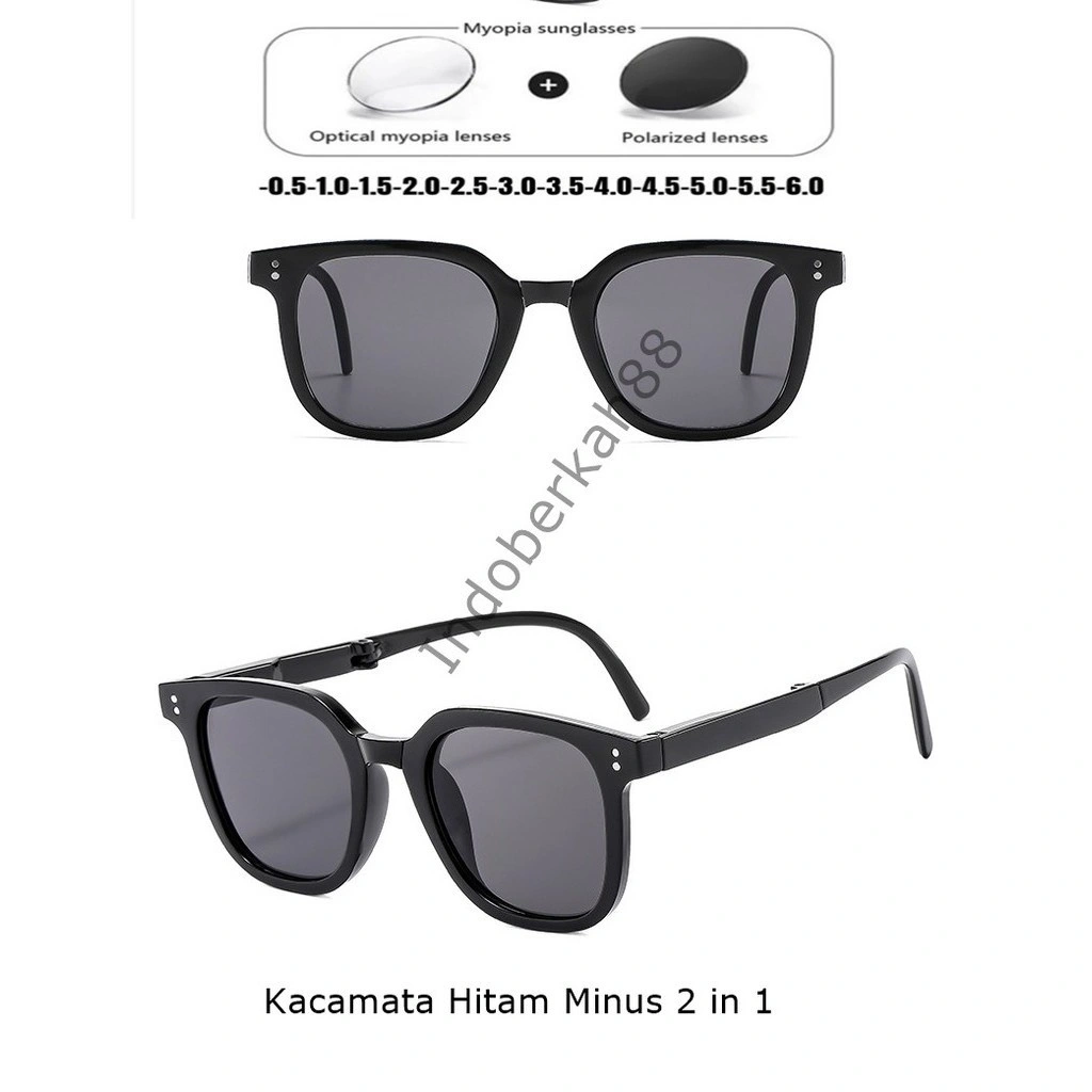Kacamata Hitam Minus -1,-2,-3,-4,-5,-6 Fashion Korea Retro Anti Blue Light anti Radiasi Model untuk Pria dan Wanita XH Hitam Minus 3 kacamatamu.murah