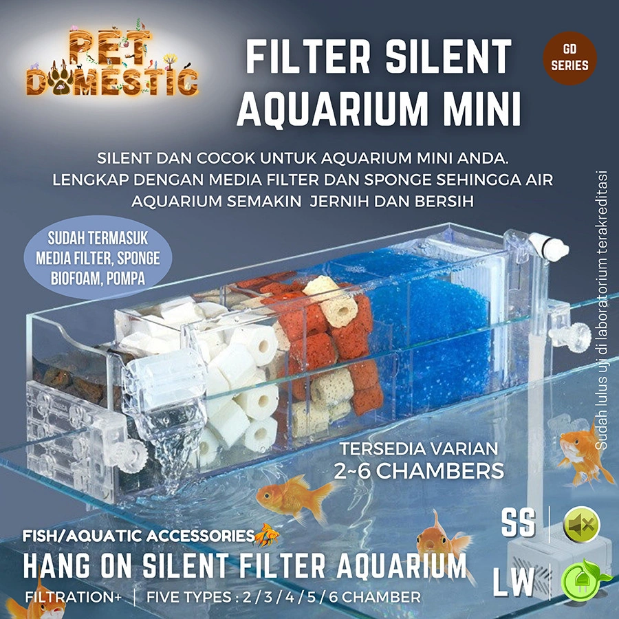 Filter Akuarium Gantung Akrilik External Hanging Hang on Hangon Air Aquarium Aquascape Mini Ikan