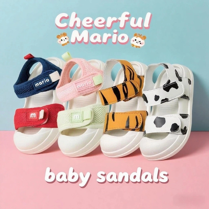 Cheerful Mario Fashion Animal Prints sepatu sandal Bayi Anak sandals balita Lembut anti-tendangan Baby Mittens & Footwear