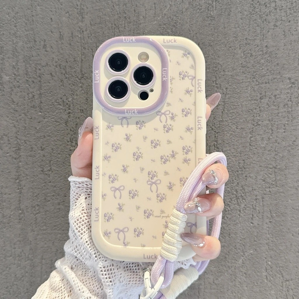 MoeCase Studio | For Samsung purple floral cute style Case - softcase / Casing HP Samsung A56 A36 A55 A35 A54 A53 A52 A51 A50 A50S A06 A02S A03S A03 A05 A05S A12 A13 A14 A15 A16 A22 A23 A24 A25 5G A32 A33 A34 Silicone TPU drop-proof aesthetic case 039