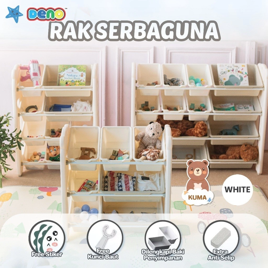 DENO Rak Lemari Serbaguna Rack Shelf Organizer Rak Mainan Anak Karakter Lucu Penyimpanan Storage Toys
