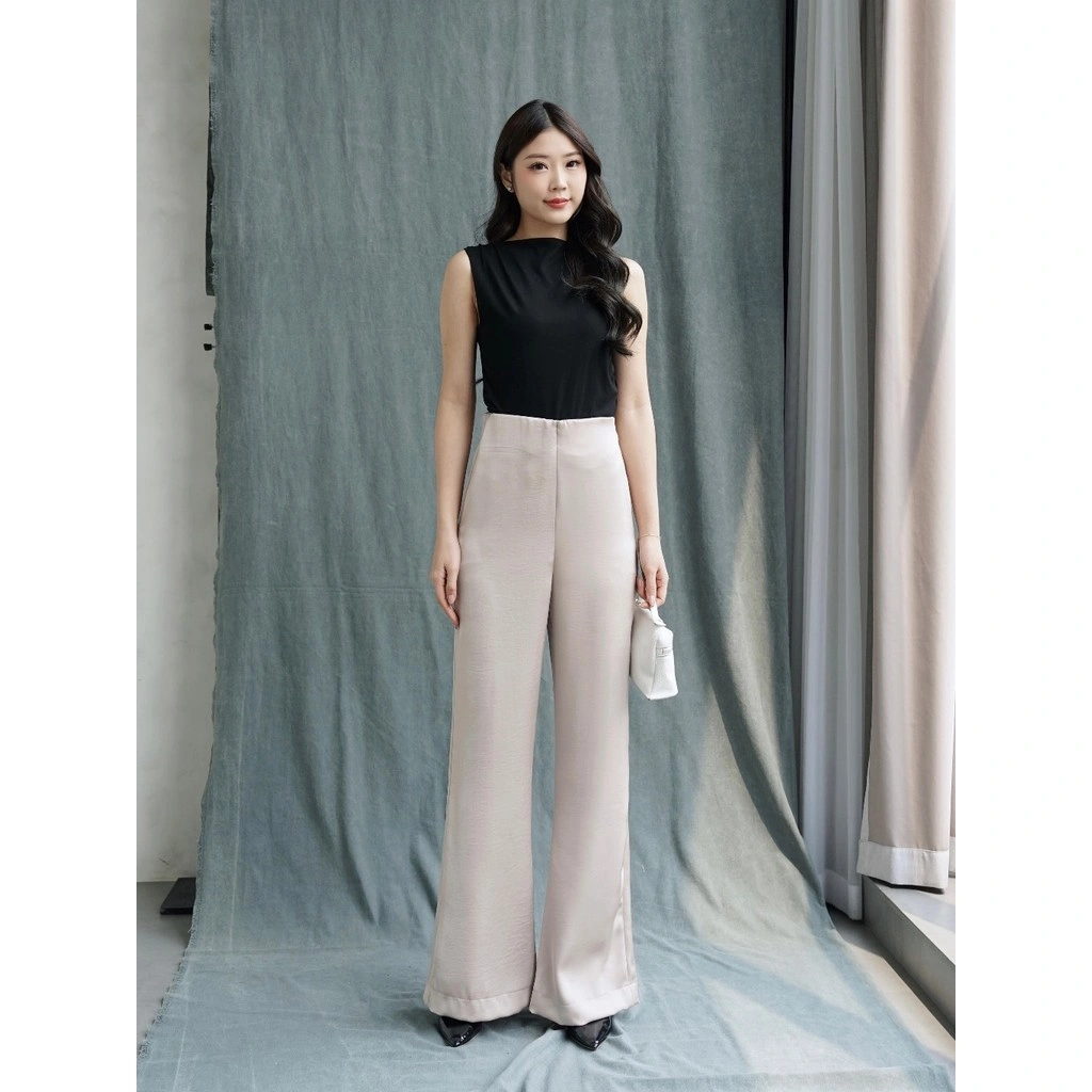 Beige Studio - Axel Satin Pants / Celana Panjang Satin High Waist Wanita