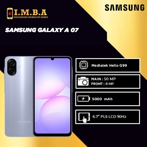 Samsung Galaxy A07  4G 4/64GB | 4/128GB | 6/128GB | 8/256GB [FREE ADAPTOR ORIGINAL SAMSUNG] - Garansi Resmi SEIN INDONESIA