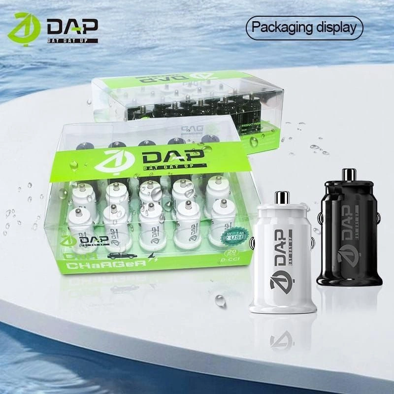 (1BOX ISI 20PCS) ADAPTOR CHARGER MOBIL DAP D-CC1N 2USB BATOK CASAN MOBIL DAP CAR CHARGER DAP D-CC1