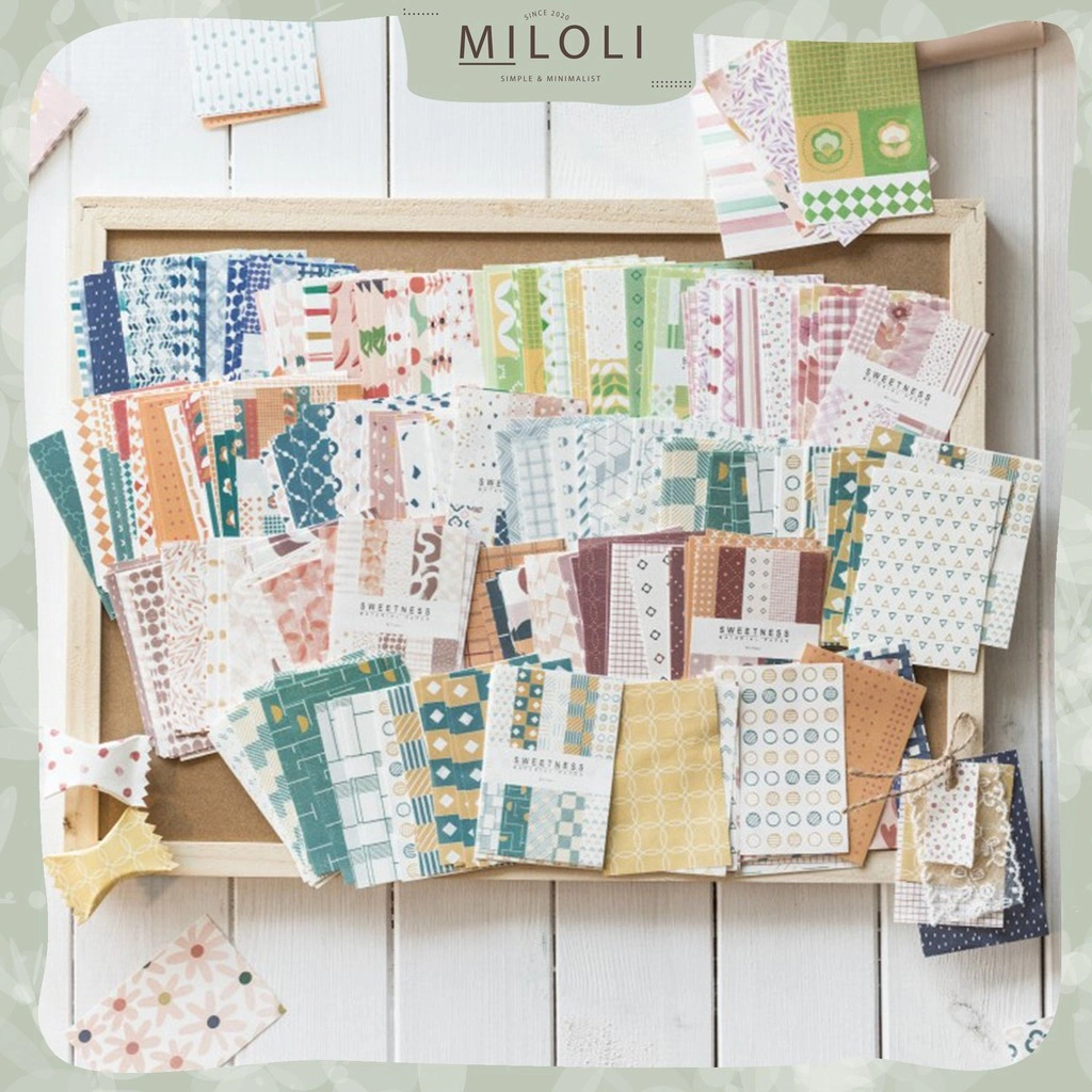 [MILOLI] 50 Pcs SWEETNESS Kertas Motif DIY Scrapbook Deco Paper - B0080