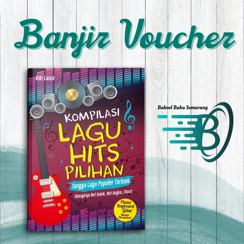 Buku Musik Kompilasi Lagu Hits Pilihan Partitur Not Balok dan Angka Bisa Dimainkan Dengan Piano, Keyboard Maupun Gitar