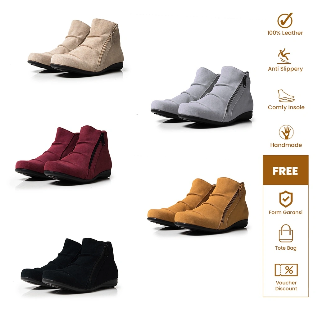 UMGHY - Sepatu Boots Wanita Suede - Misty Flat