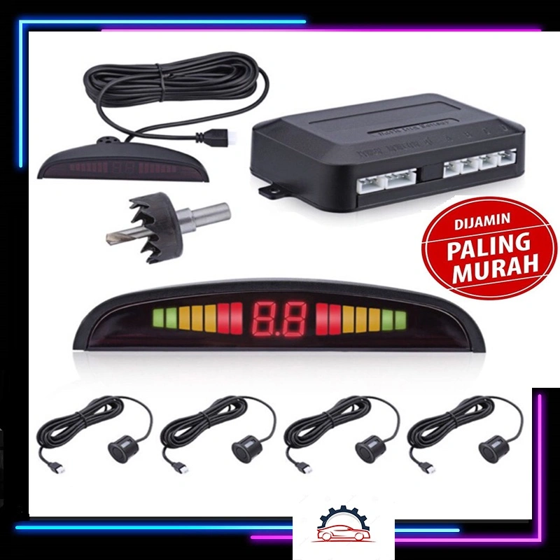 Sensor Parkir Mundur 4 Titik Lengkap Plus LCD Indikator