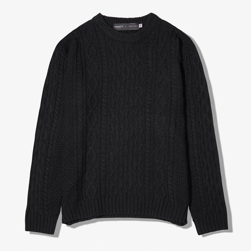 HIGHTY Black Cable-Knit Sweater