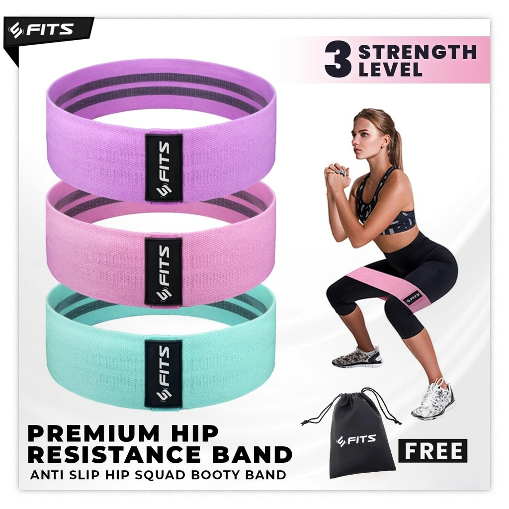 SFIDN FITS Hip Resistance Band Anti Slip | Hip Band | Squad Band | Booty Band | 3 Levels