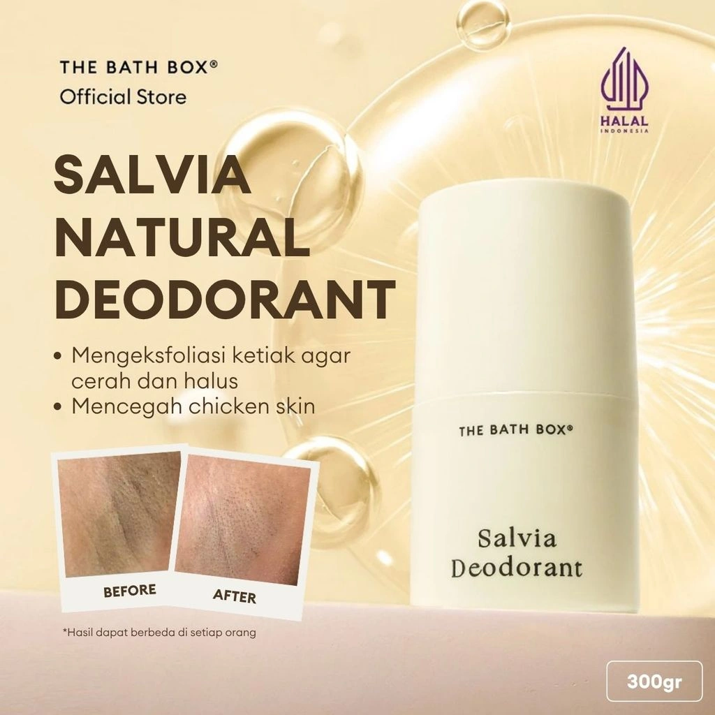 THE BATH BOX - Salvia Natural Deodorant (Bau Badan, Deodoran Natural, Deodorant Alami, Deodorant Remaja, Bau Ketiak, Deodorant AHA)