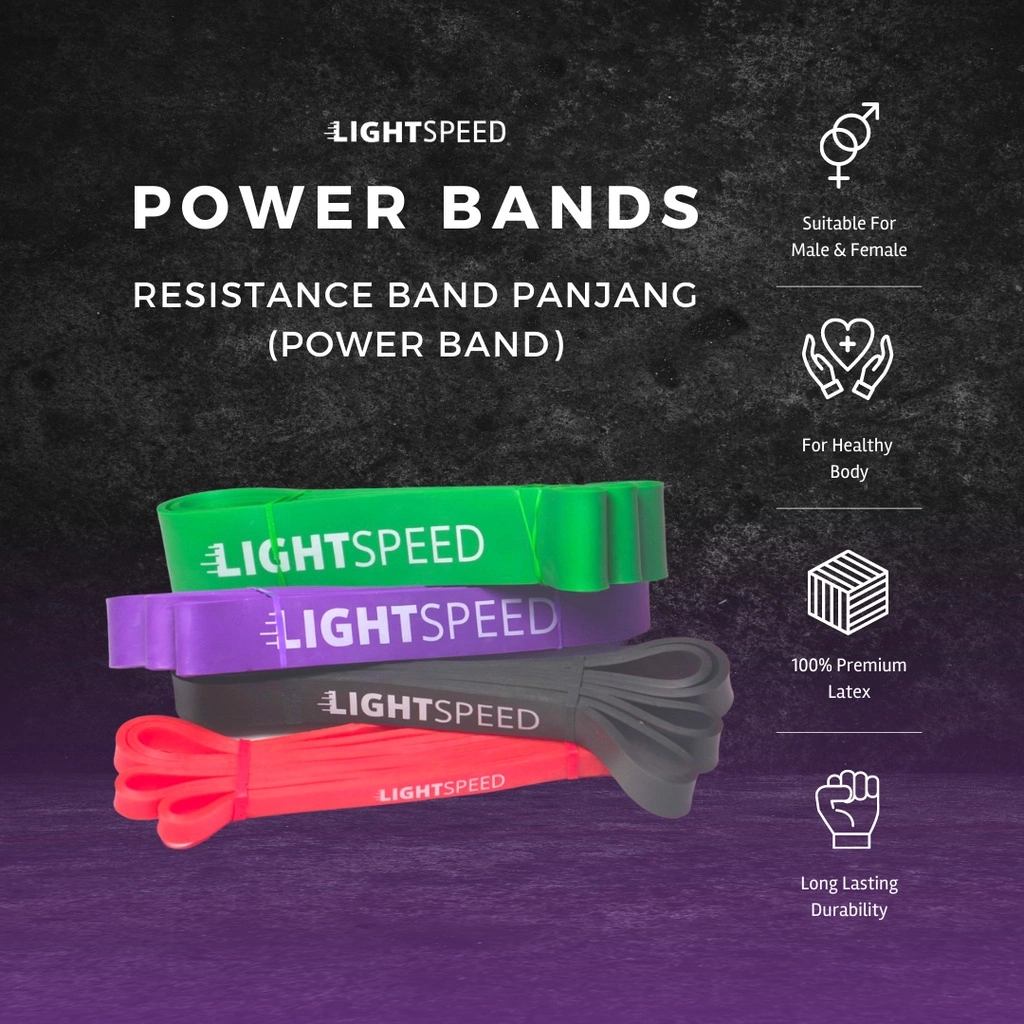 LIGHTSPEED Resistance Band Panjang / Power Band / Karet Fitness Gym Yoga Stretch  Karet Yoga / Elastic Band