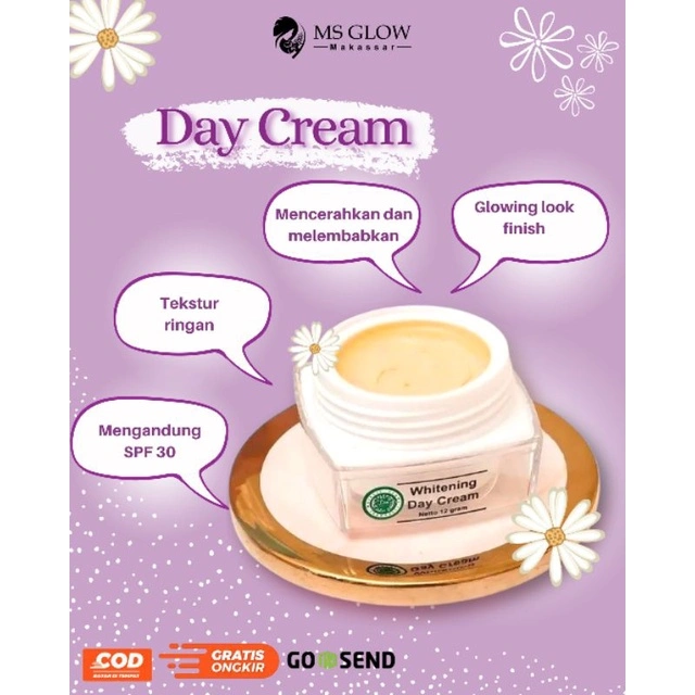 DAY CREAM MS GLOW - whitening day cream - ms glow cream siang - Ms glow Makassar